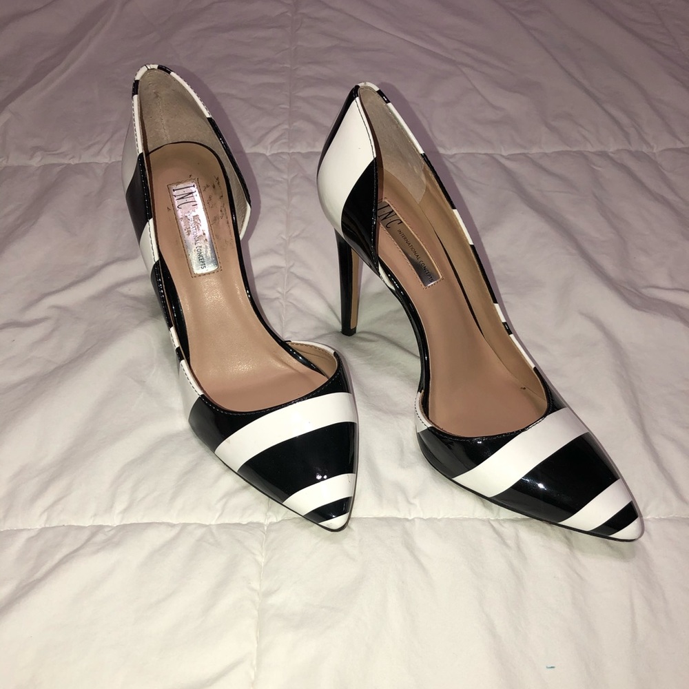 INC Black & White Heels